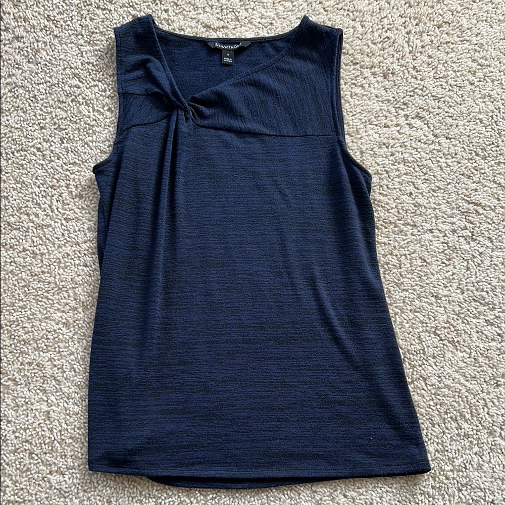 41 Hawthorn Blue Fitted Tie Front Tank Top